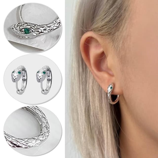 【KEDDY】中性耳飾-靈蛇造型-S999銀飾-舒適抗敏-小眾風格-潮男必備-中性耳環-男女款耳環-個性銀飾