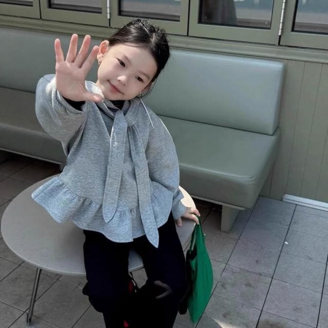 【Arbea】兒童裝女童衛衣連帽長袖麻灰上衣外衣秋冬裝新款童裝【C1273】