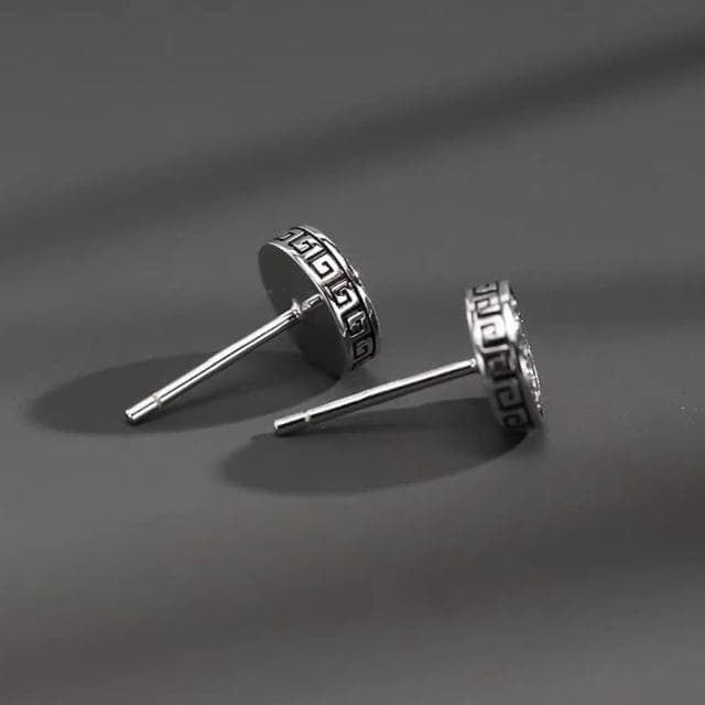 【LEESA】純銀飾品\男款耳環\抗敏銀釘\簡約造型\男士耳釘\質感耳飾\東方設計感\復古氣質\氣質飾品\貼耳耳環