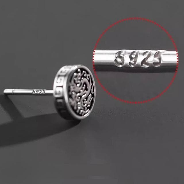 【LEESA】純銀飾品\男款耳環\抗敏銀釘\簡約造型\男士耳釘\質感耳飾\東方設計感\復古氣質\氣質飾品\貼耳耳環