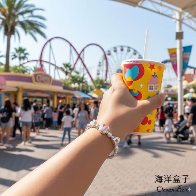 【海洋盒子】童趣小兔子光珠S999足銀純銀手鍊.彈性手圍(附贈禮盒.拭銀布)