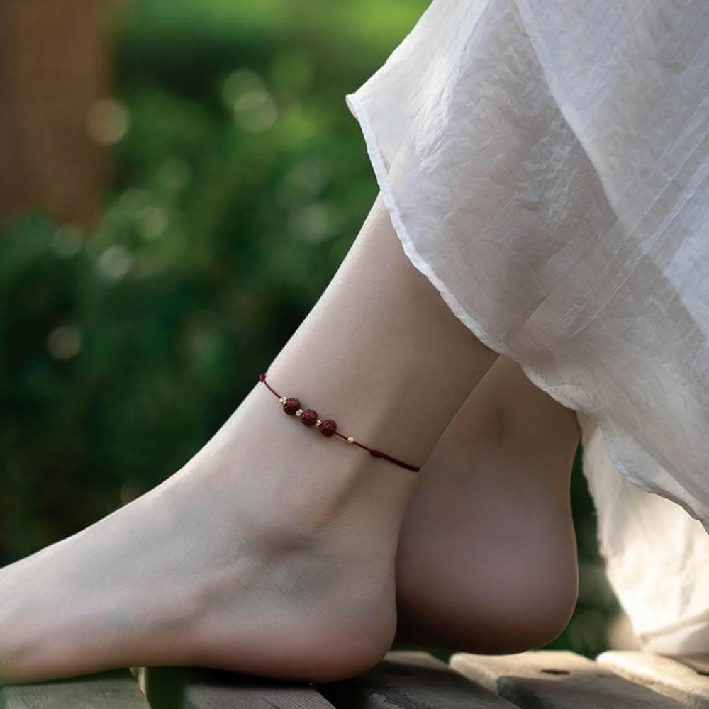 【巴黎精品】現貨+預購 天然硃砂腳鍊手鍊腳踝鏈足鏈腳飾轉運招財淨化開運情人節禮物(飾品3款a1lh35)