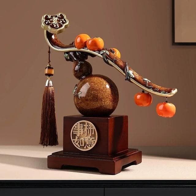 【Loha 樂活家】新中式如意擺件 事柿如意擺件 擺飾 送禮 擺設 陳設品 裝飾品 開運擺件 招財飾品 精美禮品