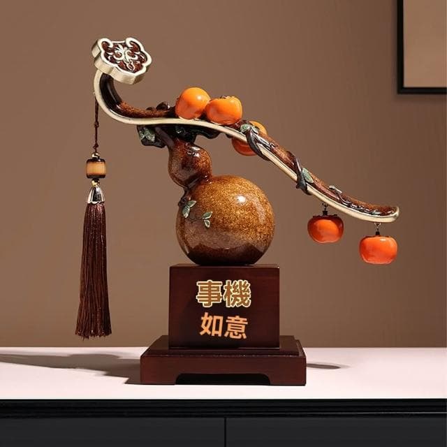 【Loha 樂活家】新中式如意擺件 事柿如意擺件 擺飾 送禮 擺設 陳設品 裝飾品 開運擺件 招財飾品 精美禮品