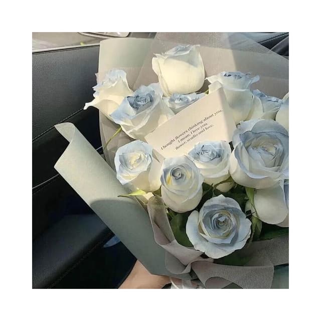 ins密西根碎冰藍玫瑰 漸變色 仿真花 禮物 高檔仿真花 家居裝飾 拍照道具 七夕情人節禮物