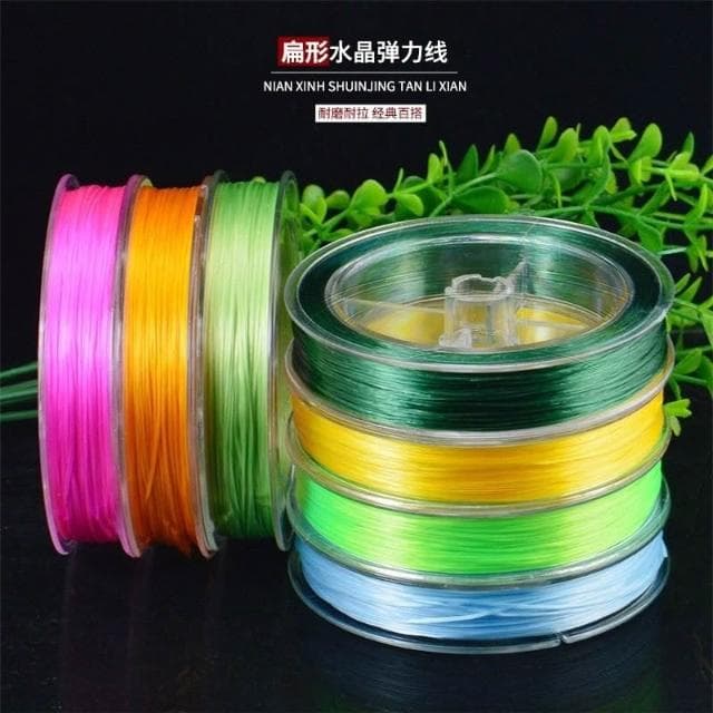 TW新款優惠TW新款優惠#優質扁絲水晶彈力綫佛珠文玩珠寶彈力繩高彈力牛筋串珠手鏈鬆緊綫