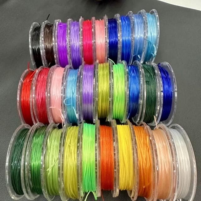 TW新款優惠TW新款優惠#優質扁絲水晶彈力綫佛珠文玩珠寶彈力繩高彈力牛筋串珠手鏈鬆緊綫