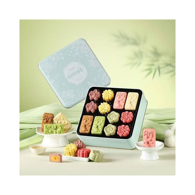 Phoebejos悠享時傳統月餅禮盒裝364g中式糕點心桂花紅豆牛奶味送長輩伴手禮