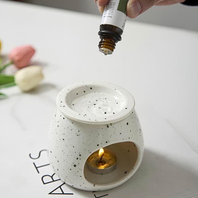 每日出貨🚚日系點點精油薰香爐-B款 精油燈/加熱薰香器 純露擴香 陶瓷香薰燭台/燭燈/傳統香薰機 蠟燭薰香 按摩油加熱