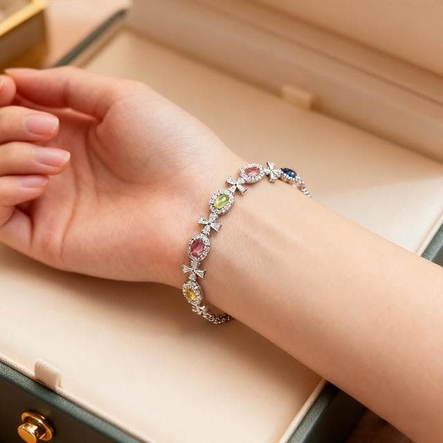 【Paiya 派亞】天然碧璽手鏈天然每串顏色都長得不一樣/托帞石手鏈戒指 6選1