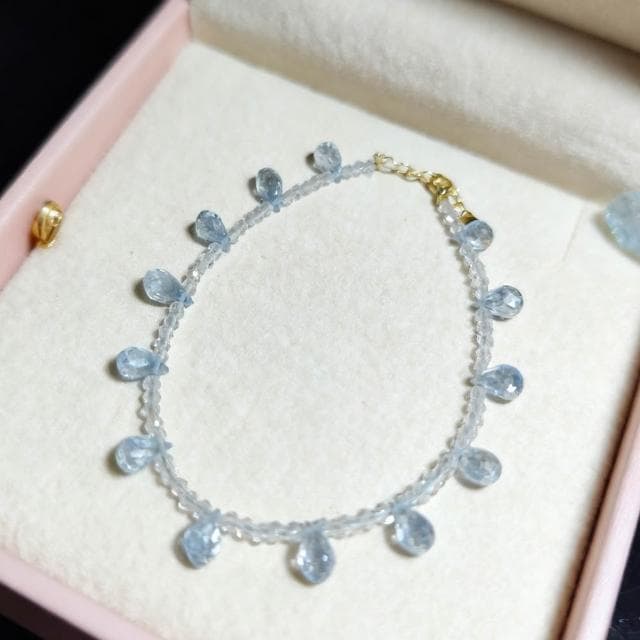 【Paiya 派亞】【帕拉伊巴薄荷藍】鑽切托帕石S925手鏈 | 獨特鑽石切工 清透閃耀