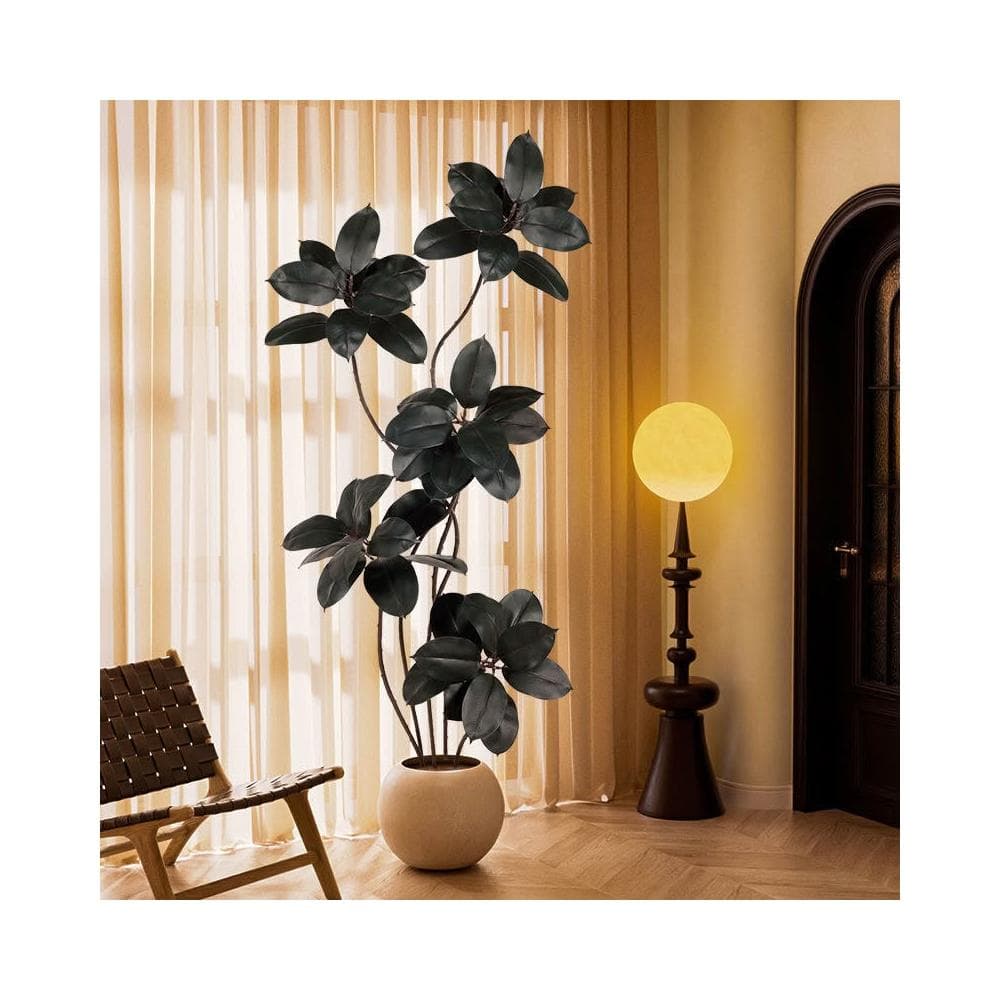 暖巢家居 橡皮樹仿真綠植客廳落地擺件室內大型仿生盆栽假植物裝飾樹仿真花