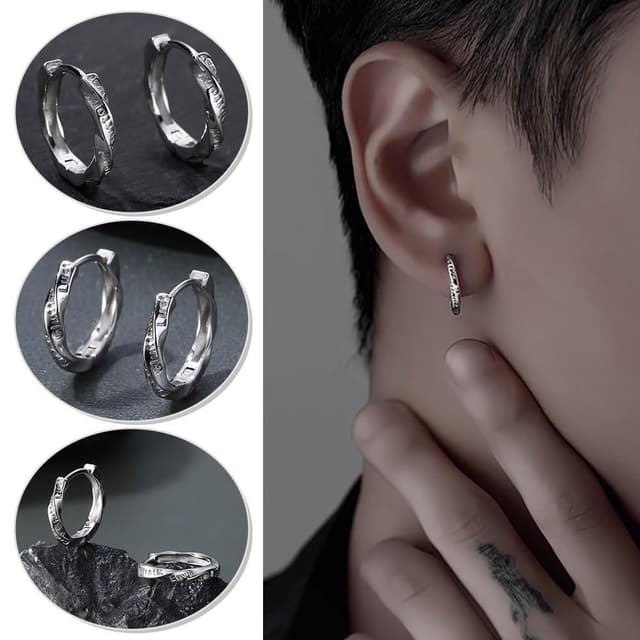 【KEDDY】純銀耳圈-環狀耳環-耳扣-耳環-飾品-字母素圈-莫比烏斯耳飾-七宗罪耳環