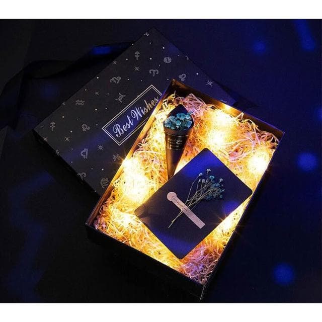 禮品盒LED銅線燈串｜【黑馬燈城】｜七彩串燈/開蓋自動亮燈/開蓋即亮/裝飾燈/禮物燈/禮盒燈/驚喜【A301】