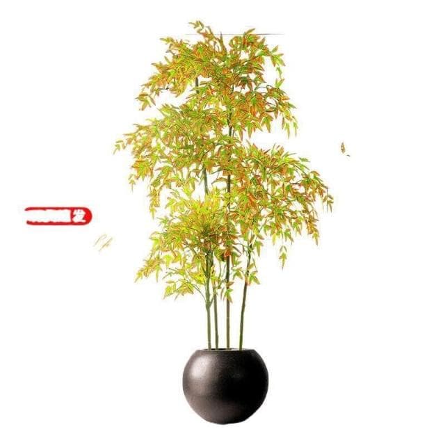 百信百貨 免運 仿真綠植南天竹高端輕奢仿生植物客廳落地盆栽擺件室內假綠植裝飾