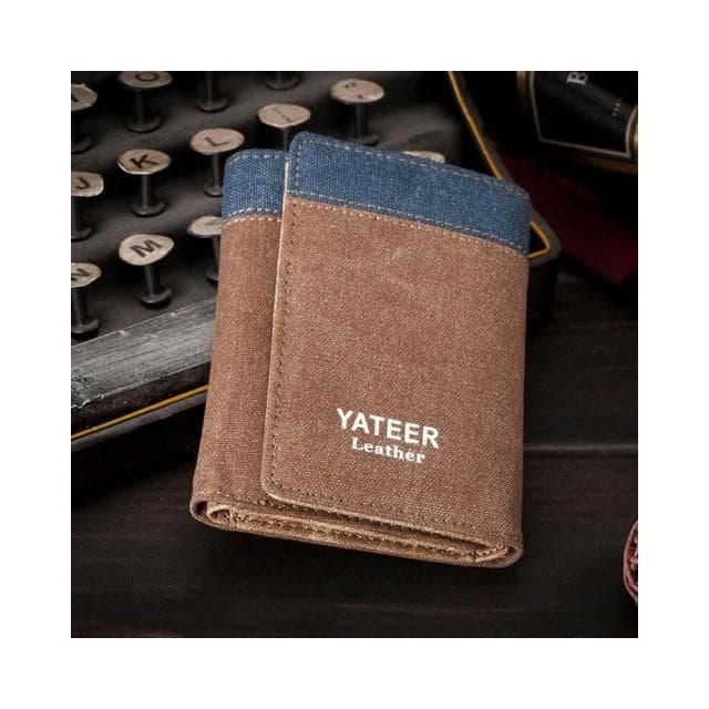 男士錢包短款三折帆布學生小錢包卡包牛仔錢包時尚休閒多卡位軟皮夾零錢包 商務中青年卡扣零錢包票夾 男生錢夾 皮夾台灣88