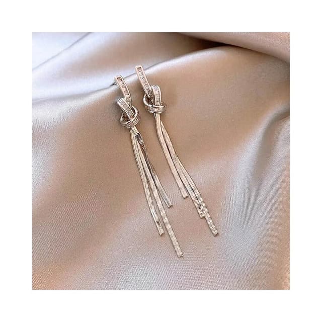  耳環獨特長款流蘇耳環女秋冬輕奢高級感銀針耳墜新款耳飾品輕盈精緻輕奢高級韓國不過敏看不膩超閃耳環耳飾飾品配禮服百搭禮物