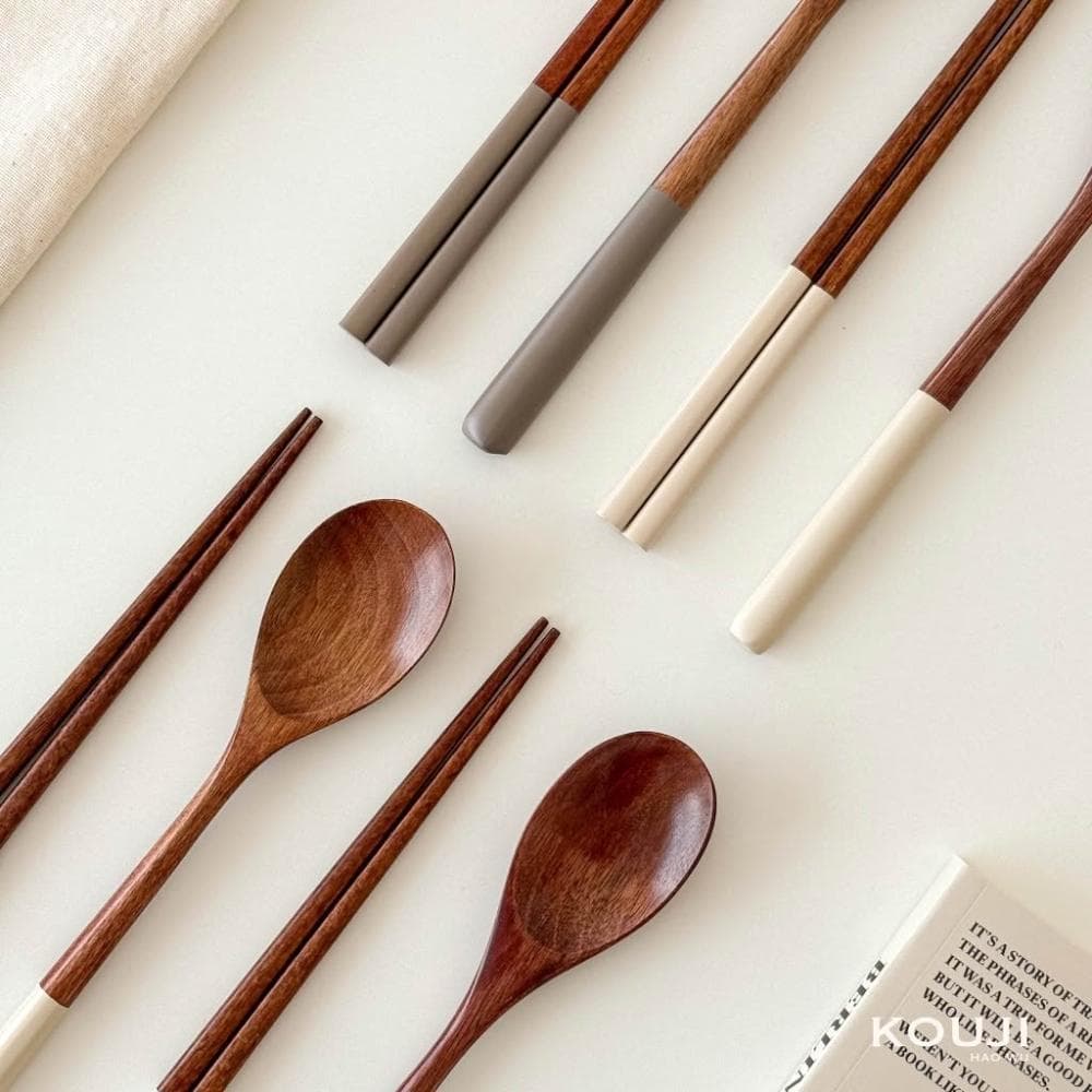 【KOUJI】木質餐具組 餐具組 環保餐具 湯匙 筷子 勺筷 木頭餐具 木餐具 木湯匙 木質 仿木餐具 木筷