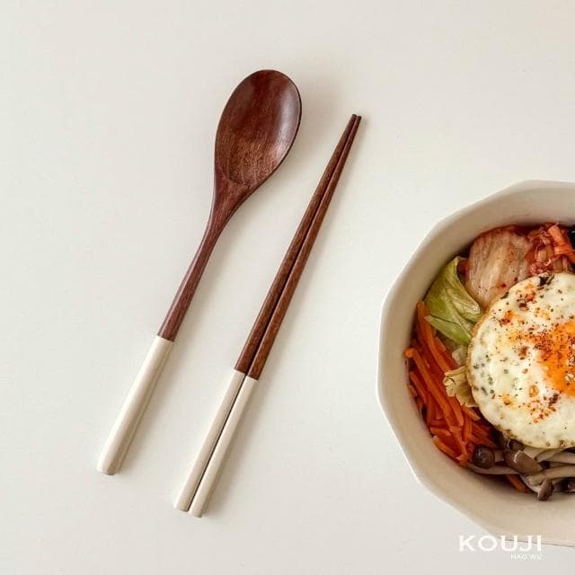 【KOUJI】木質餐具組 餐具組 環保餐具 湯匙 筷子 勺筷 木頭餐具 木餐具 木湯匙 木質 仿木餐具 木筷