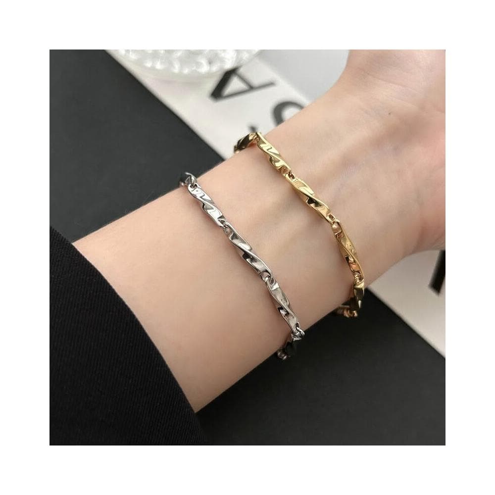 手鍊時尚新款個性莫比烏斯钛鋼手鏈ins網紅氣質設計情侶手飾手鏈時尚百搭手鏈手環手鐲可調整大小精緻甜美手鍊情侶手繩送禮禮物