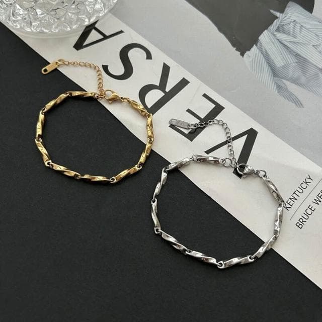 手鍊時尚新款個性莫比烏斯钛鋼手鏈ins網紅氣質設計情侶手飾手鏈時尚百搭手鏈手環手鐲可調整大小精緻甜美手鍊情侶手繩送禮禮物