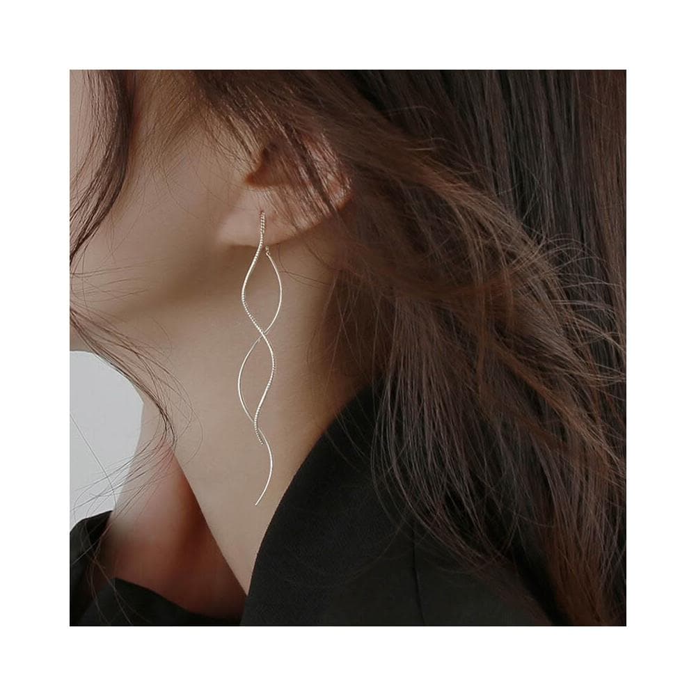 耳環波浪耳線女輕奢小眾設計感長款流蘇耳環幾何通勤氣質耳墜耳環耳釘耳飾女生耳環法式耳環流行百搭耳釘生日禮物貼耳耳環