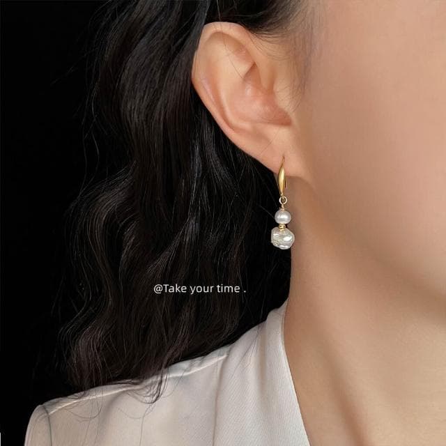 耳環巴洛克異形不規則淡水珍珠小眾設計師新款耳環輕奢風時尚耳飾耳環耳釘耳飾女生耳環法式耳環流行百搭耳釘生日禮物貼耳耳環