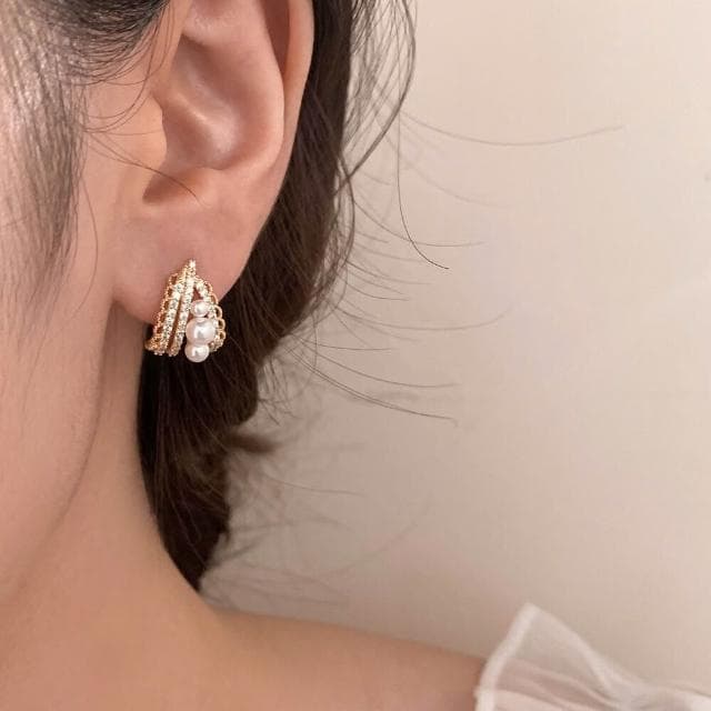 耳環珍珠耳環法式耳飾女輕奢氣質高級感耳釘網紅2025年新款耳環耳釘耳飾女生耳環法式耳環流行百搭耳釘生日禮物貼耳耳環