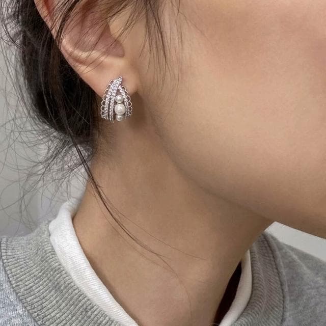 耳環珍珠耳環法式耳飾女輕奢氣質高級感耳釘網紅2025年新款耳環耳釘耳飾女生耳環法式耳環流行百搭耳釘生日禮物貼耳耳環