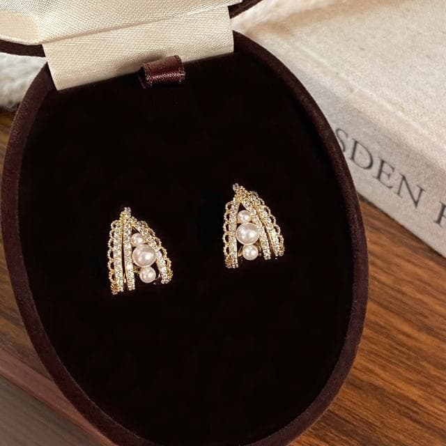 耳環珍珠耳環法式耳飾女輕奢氣質高級感耳釘網紅2025年新款耳環耳釘耳飾女生耳環法式耳環流行百搭耳釘生日禮物貼耳耳環