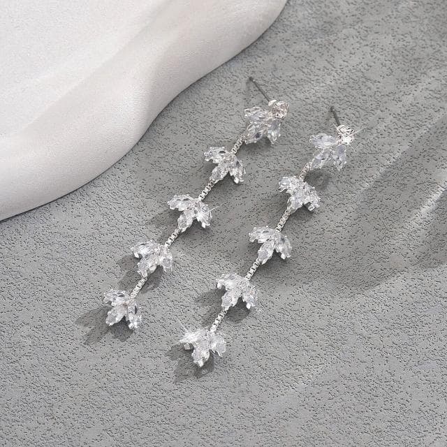 耳環一對高級感時尚锆石水晶耳環水鉆耳墜輕奢氣質女簡約長款耳環耳墜耳環耳釘耳飾女生耳環法式耳環流行百搭耳釘生日禮物貼耳耳環