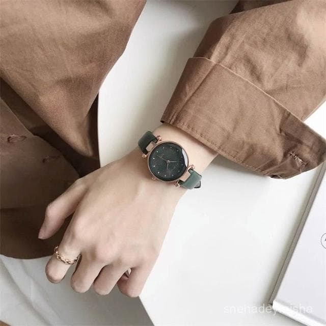 小李甄選  手錶女款學生簡約潮流ins風小衆輕奢滿天星設計高級感女士僊女錶