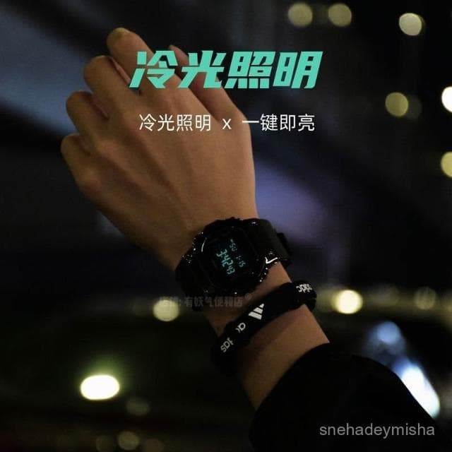 小李甄選  小方塊手錶男女初高中學生青少年簡約運動高級感潮流多功能電子錶