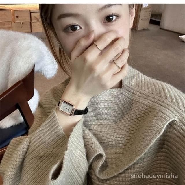 小李甄選  【1.1萬人收藏】手錶女複古方形簡約氣質小衆輕奢高級感學生皮帶精緻高顔值ins風