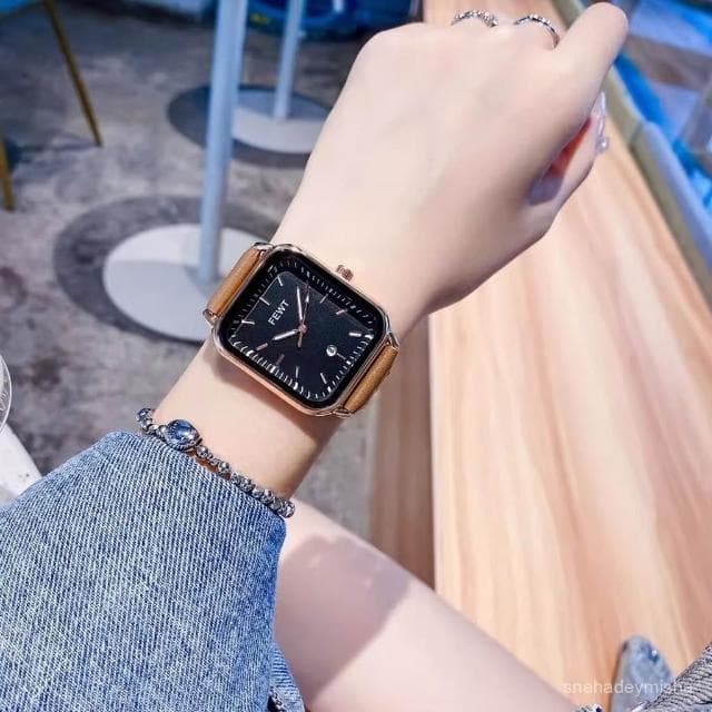 小李甄選  新款女士手錶時尚小衆輕奢高級感氣質顯白學生方形防水日厤石英錶