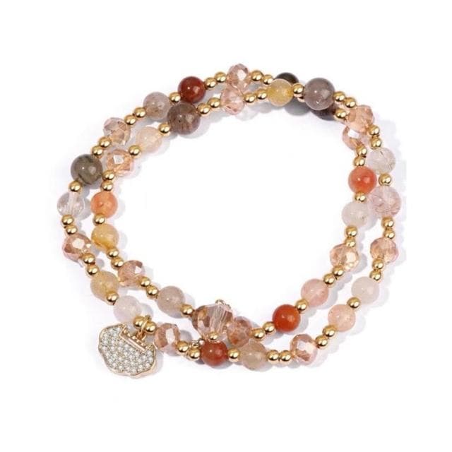 【開運堂】現貨🔥水晶手鍊🔥髮晶手鍊網紅設計簡約感復古氣質彩髮晶手鍊女愛心手串