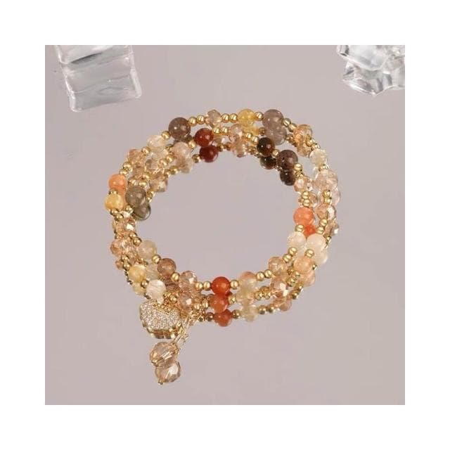 【開運堂】現貨🔥水晶手鍊🔥髮晶手鍊網紅設計簡約感復古氣質彩髮晶手鍊女愛心手串