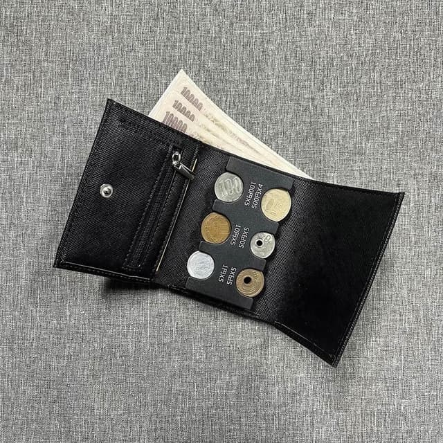 【WANGKE】日幣拉鍊錢包 硬幣夾二合一零錢包 日幣分類包 日本鈔票 日本零錢包 日幣三折短夾