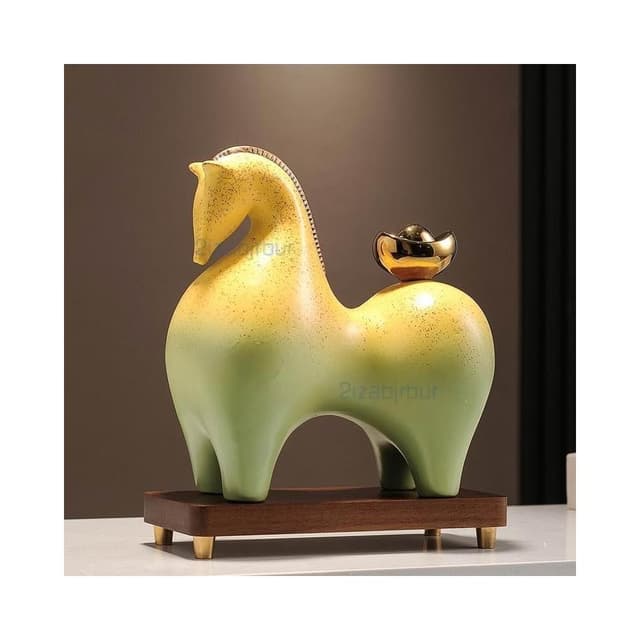 馬上有錢擺件 招財辦公室裝飾品 高檔新中式客廳擺件 喬遷開業禮品 祝福寓意 療癒小物 辦公室風水陶瓷