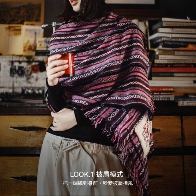 【馬登工裝】針織套頭無袖坎肩馬甲背心斗篷披護肩風圍巾脖外搭套女士秋冬