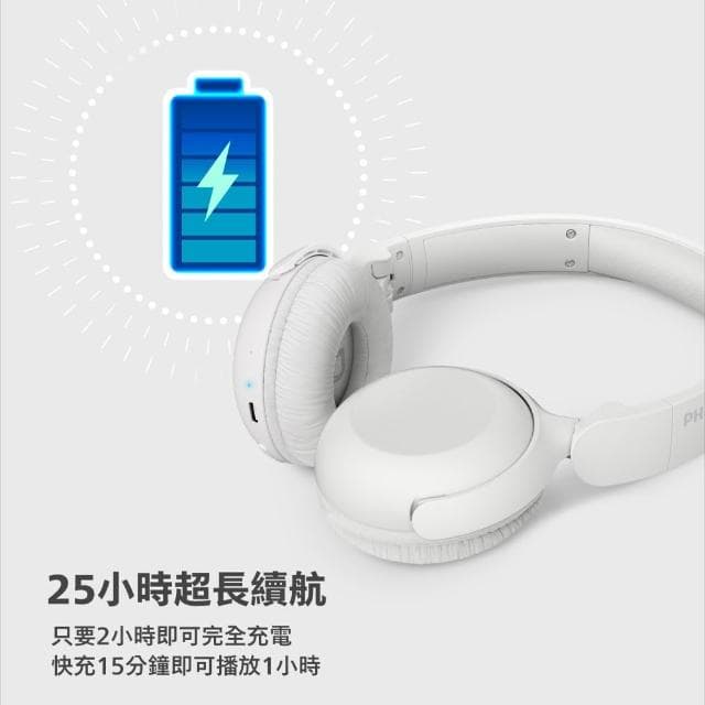【Philips 飛利浦】通話降噪 25H超續航 藍牙 5.3頭戴耳機 無線耳機 頭戴式耳機 TAH2209 PLP014