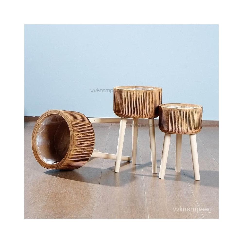 花盆 懶人花盆 大花盆 造型花盆 北歐木製花盆園藝花架植物架陽臺落地式盆栽架植物植物盆摘容器