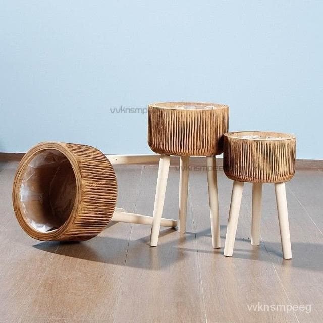 花盆 懶人花盆 大花盆 造型花盆 北歐木製花盆園藝花架植物架陽臺落地式盆栽架植物植物盆摘容器