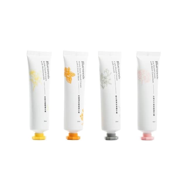 【Blueseeds 芙彤園】植萃精油香氛護手霜 30ml(1入) (多款任選) (金銀花/玫瑰天竺葵/柑橘/橙花)｜保濕 潤澤｜婚禮小物 交換禮物