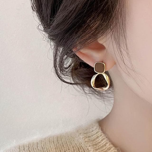 🎗飾間首飾鋪 美拉德耳環女小眾設計感高級耳環金屬感三角耳環耳飾