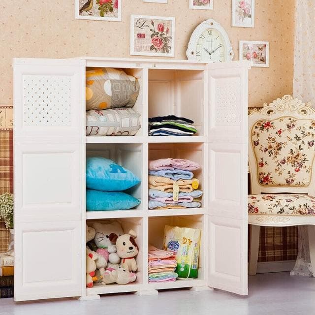 雙開門式收納櫃兒童衣櫃寶寶儲物櫃嬰兒整理櫃塑料抽屜大衣櫥 df6