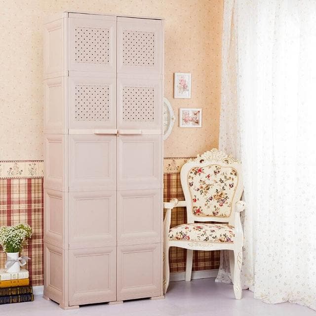 雙開門式收納櫃兒童衣櫃寶寶儲物櫃嬰兒整理櫃塑料抽屜大衣櫥 df6