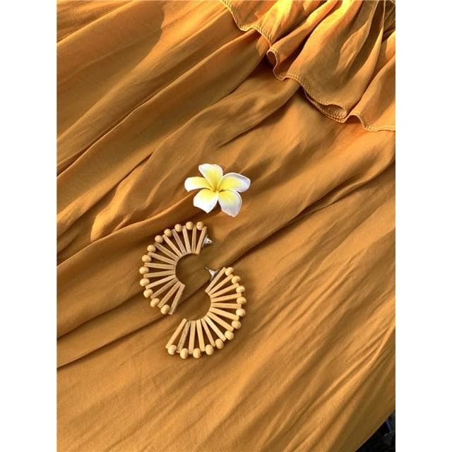 🎗飾間首飾鋪 扇形誇張度假風耳環夏季海邊沙灘波西米亞耳飾耳環