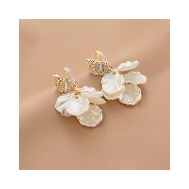 🎗飾間首飾鋪 貝殼花朵耳環小眾設計感流蘇法式氣質高級感耳飾蚊香盤耳夾無耳洞