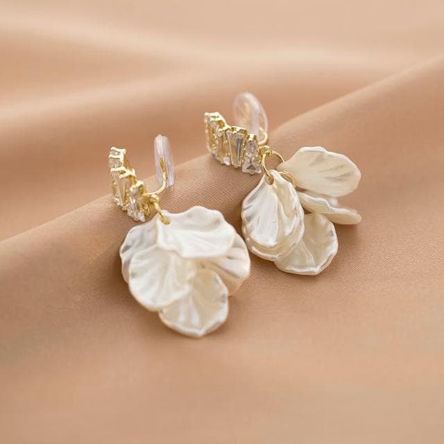 🎗飾間首飾鋪 貝殼花朵耳環小眾設計感流蘇法式氣質高級感耳飾蚊香盤耳夾無耳洞